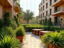Terraza urbana con vegetación mediterránea