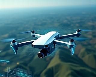 Dron realizando topografía aérea
